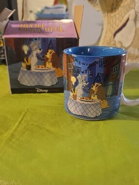 Disney Blue Lady and the Tramp Dinner Scene Ceramic Mug